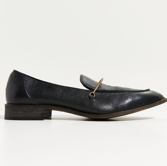 NWT Free People Glazed Black Leather Liam Loafer - Picture 3 of 4